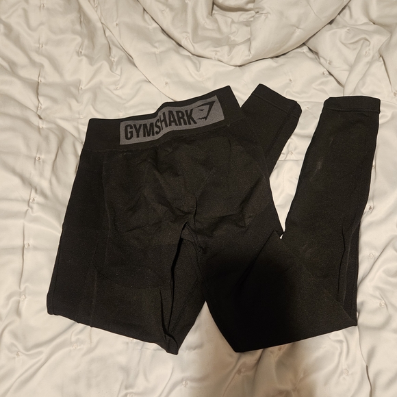 Gymshark Pants - Gymshark Flex High Waisted Leggings - Light Grey Marl/Black